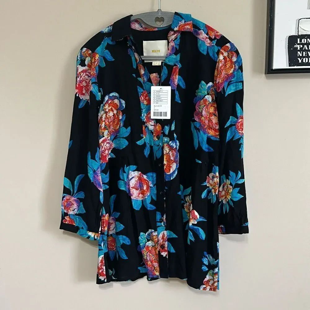 NWT Anthropologie | Maeve | Woodland Walk Floral Button Down Blouse
